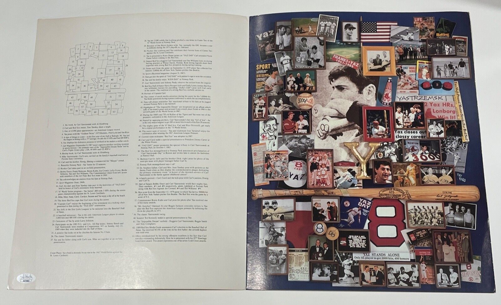 Carl Yastrzemski Signed Commemorative Retirement Day Folder. Boston Red Sox. JSA