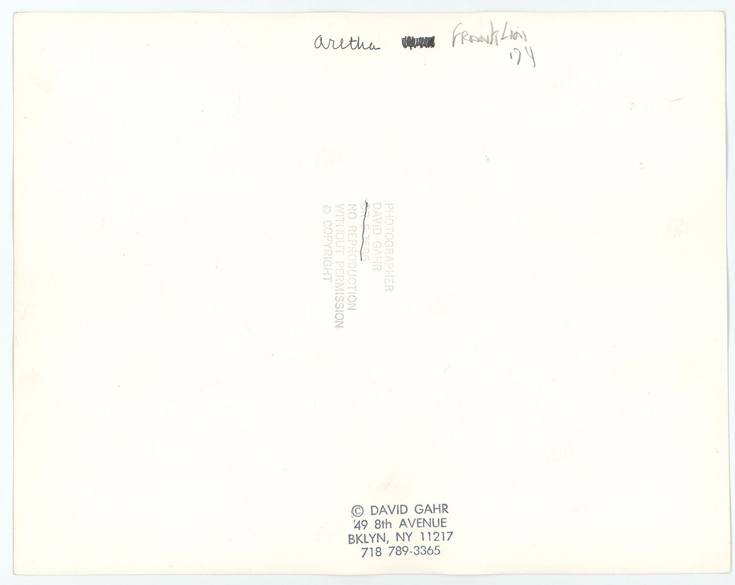 Original Aretha Franklin 8x10 Photo. 1974 David Gahr Vintage