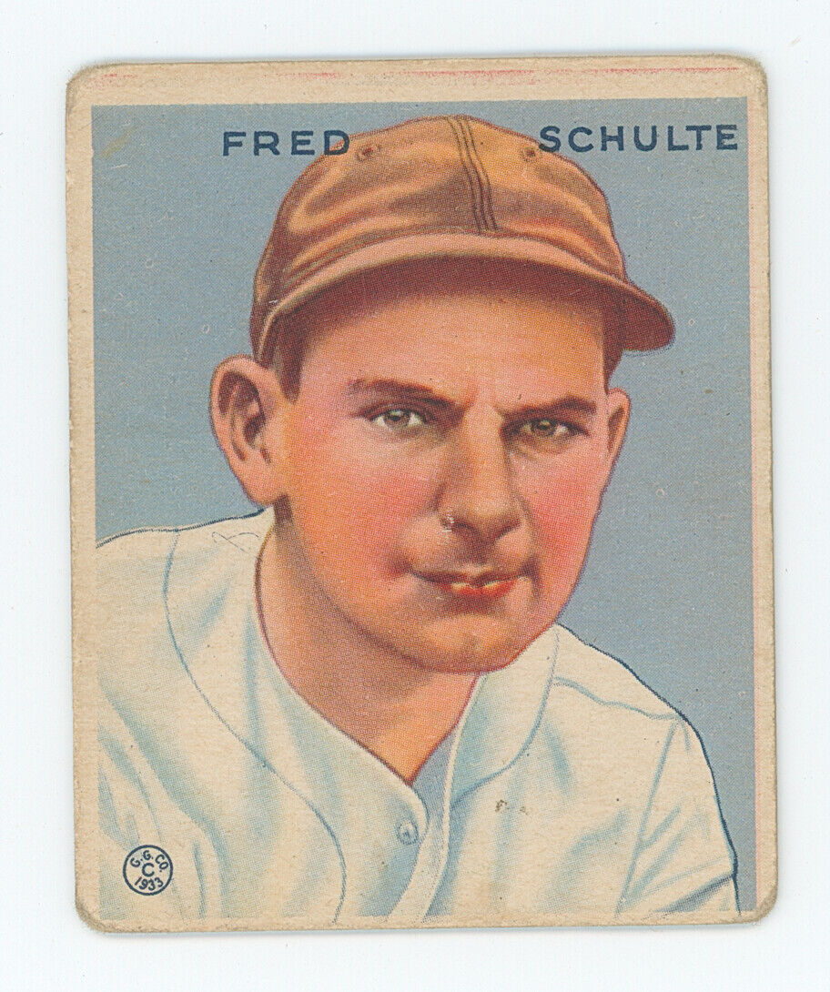 1933 Goudey Fred Schulte.