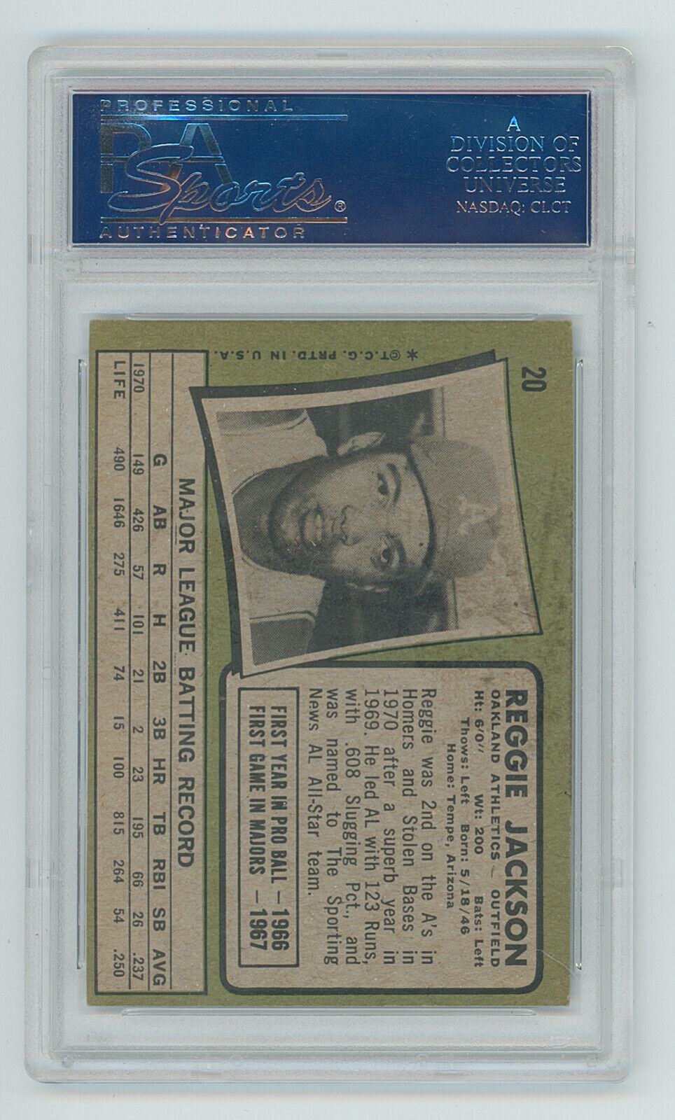 1971 Topps Reggie Jackson. New York Yankees.
