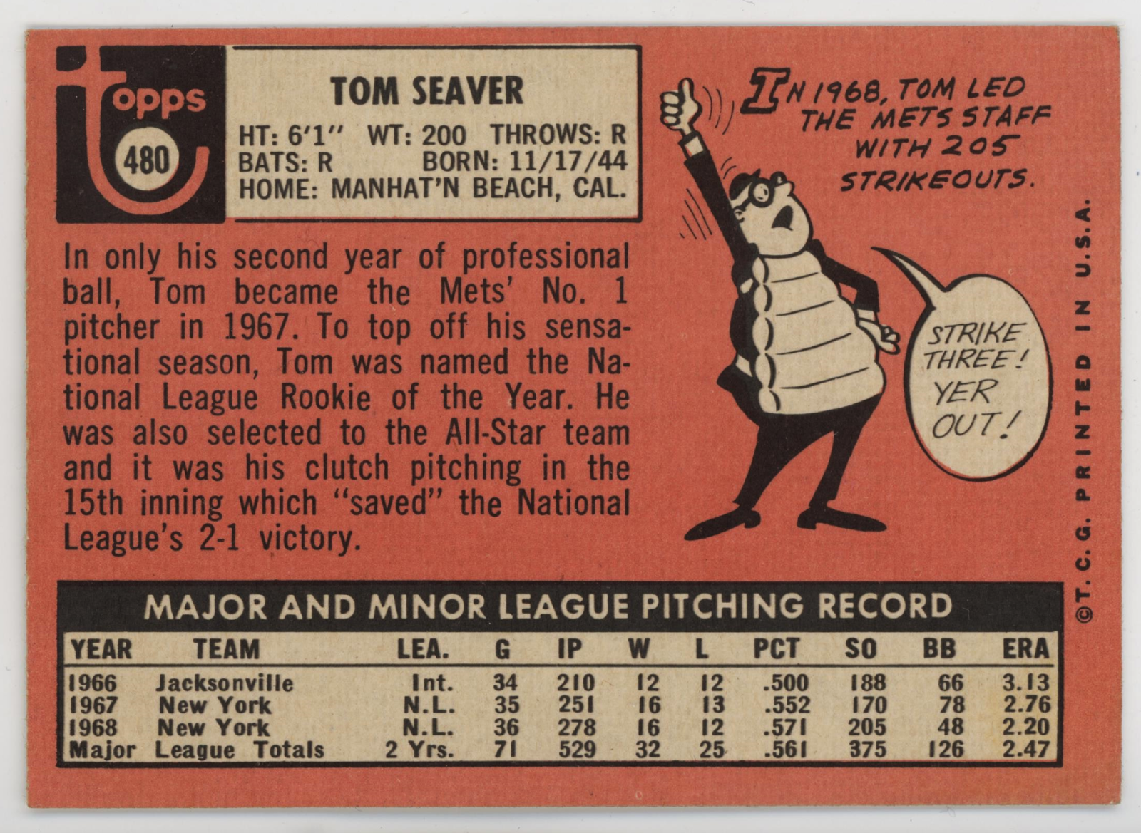Tom Seaver 1969 Topps.