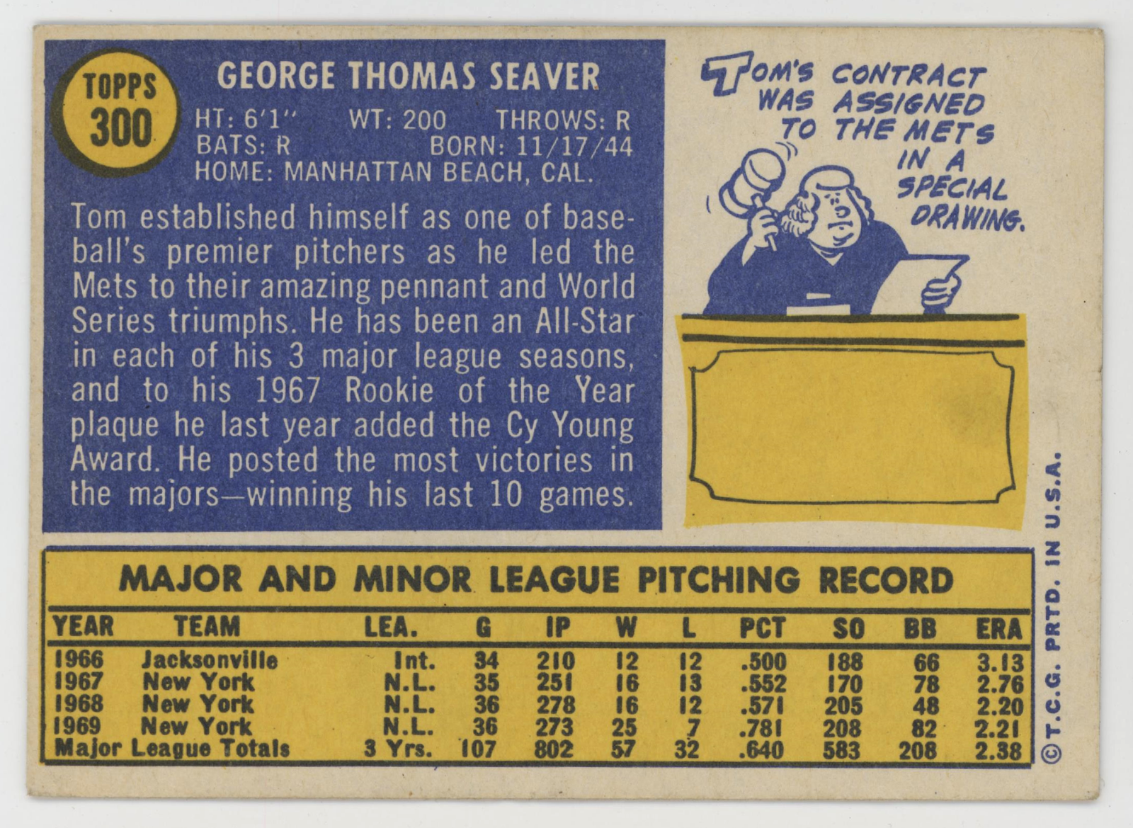 Tom Seaver 1970 Topps.