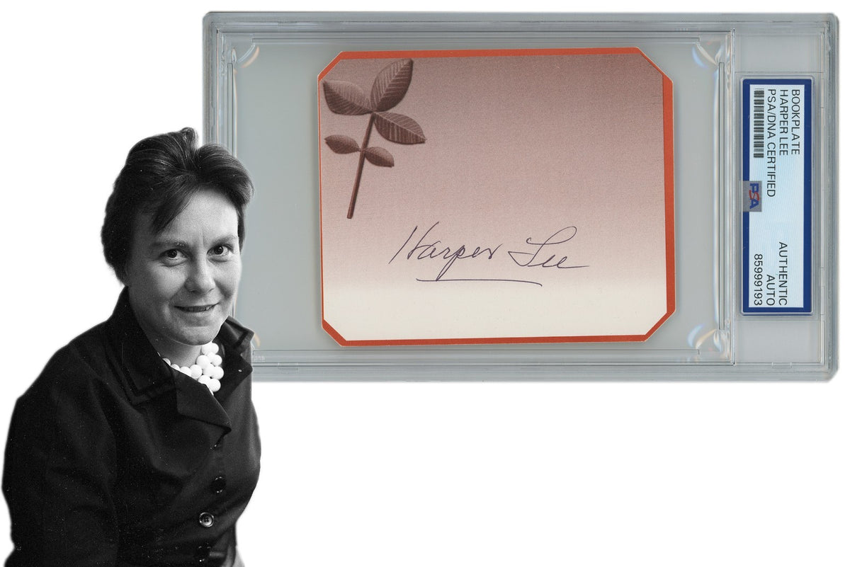 Harper Lee Signed Bookplate Autograph. PSA0