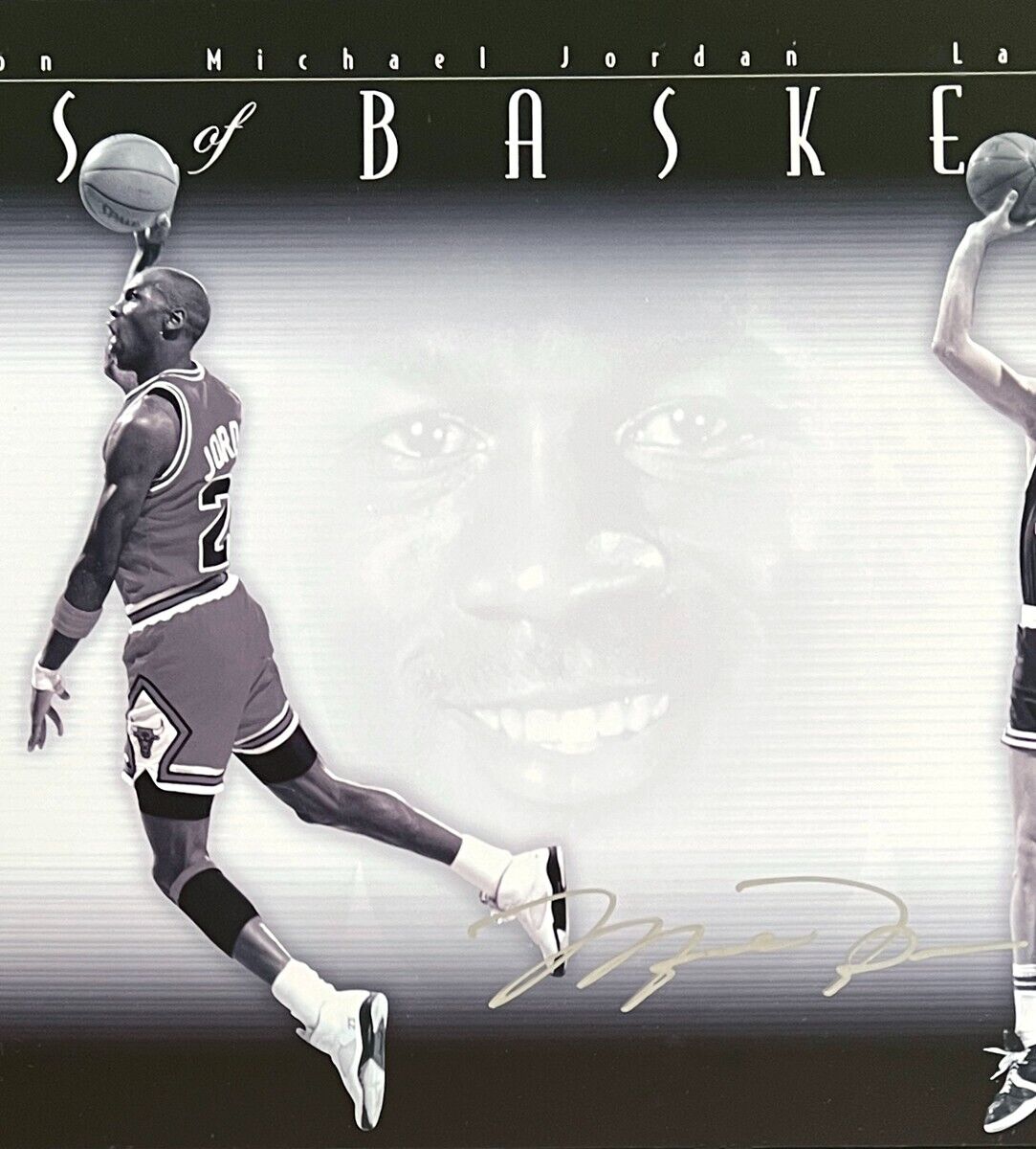 Michael Jordan, Magic Johnson & Larry Bird Signed Upper Deck Photo. Auto UDA