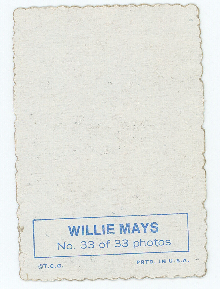 1969 Topps Willie Mays Deckle Edge. San Francisco Giants.