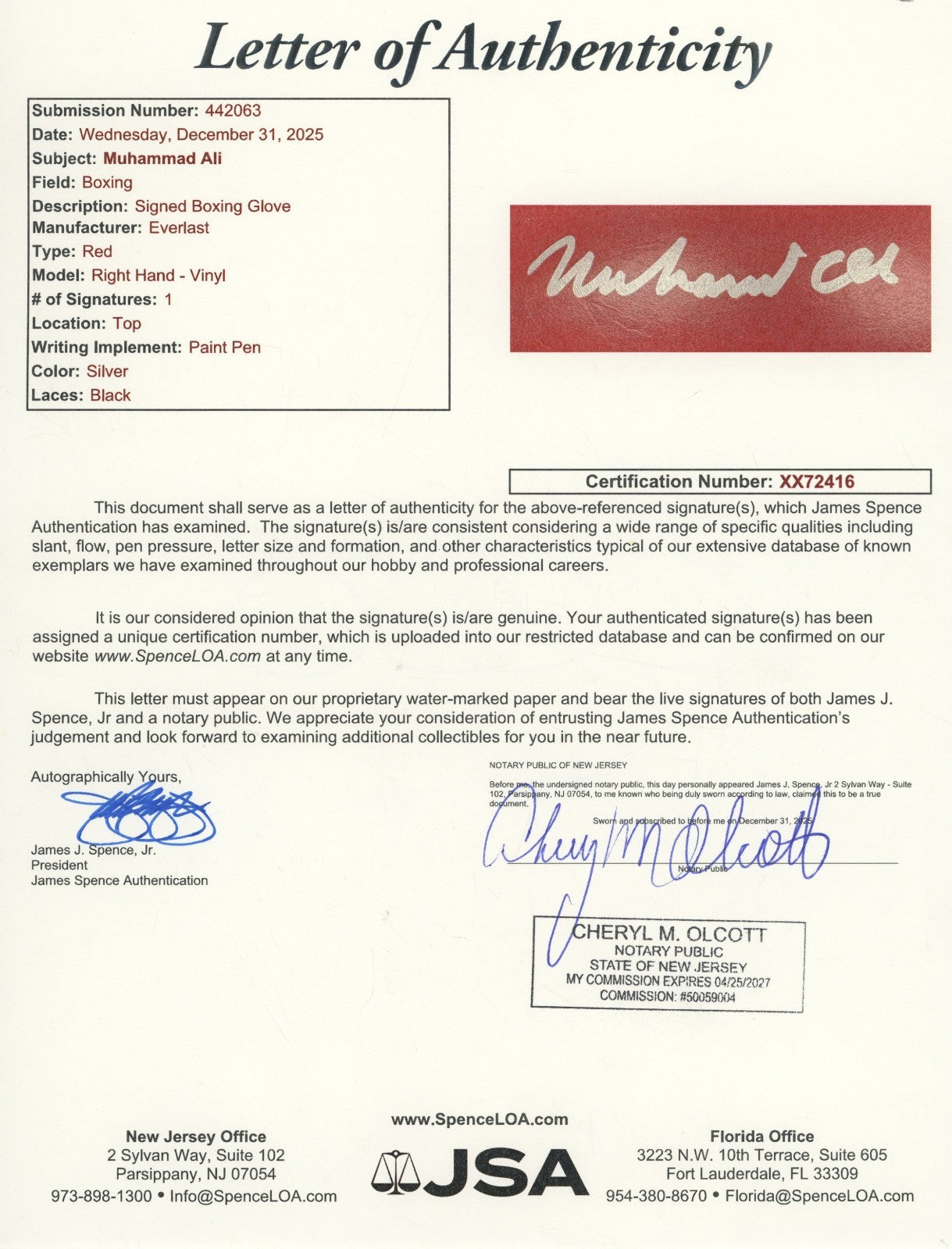 Muhammad Ali Signed Everlast Boxing Glove3