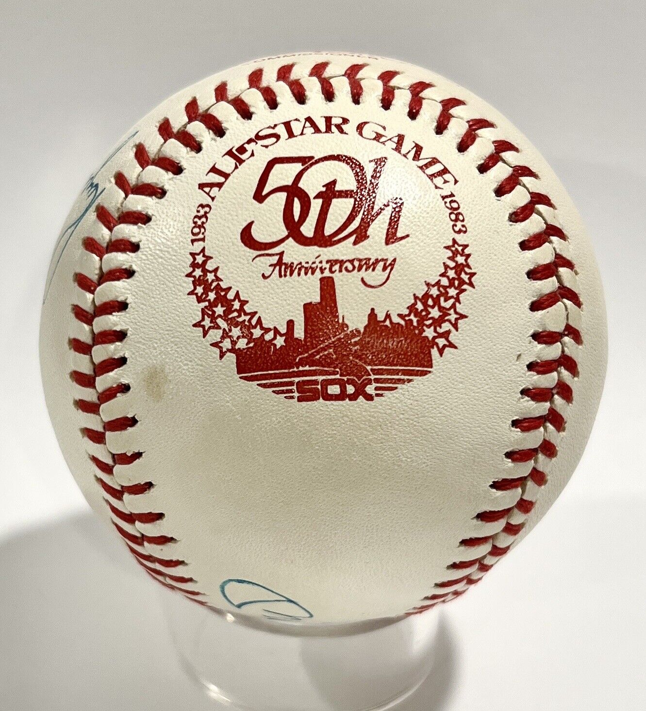 Mickey Mantle & Roger Maris Dual Signed Baseball. Auto Grade PSA 8, Mint 9.