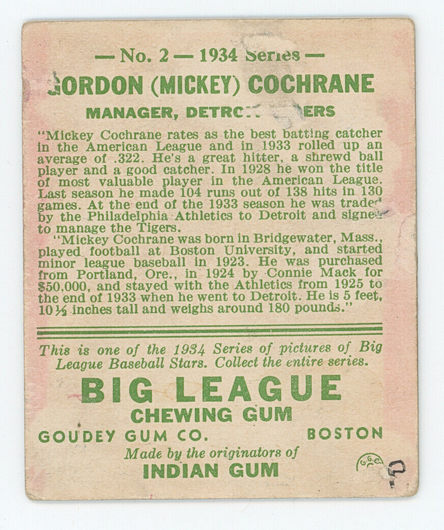 1934 Goudy Mickey Cochran.