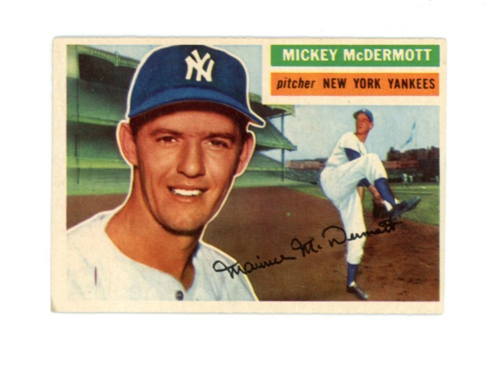 1956 Topps Mickey McDermott Gray Back0
