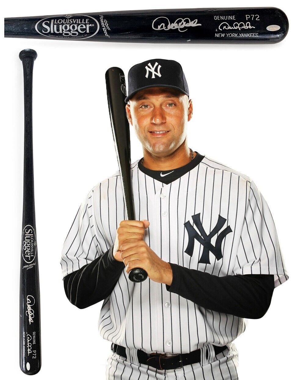 Derek Jeter Game Used & Signed Bat, 2014 Final Season. 3 Hit Game. Steiner