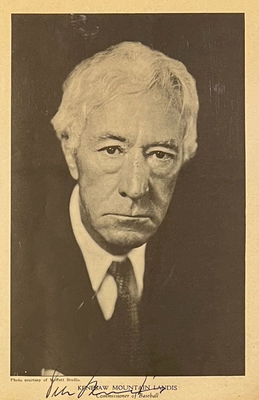 Vintage Kenesaw Mountain Landis Signed Photograph. MLB Commissioner. Rare, PSA1