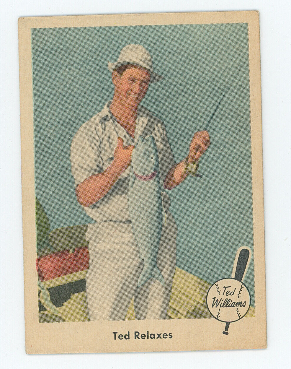 1959 Fleer Ted Williams "Ted Relaxes". HOF Boston Red Sox.