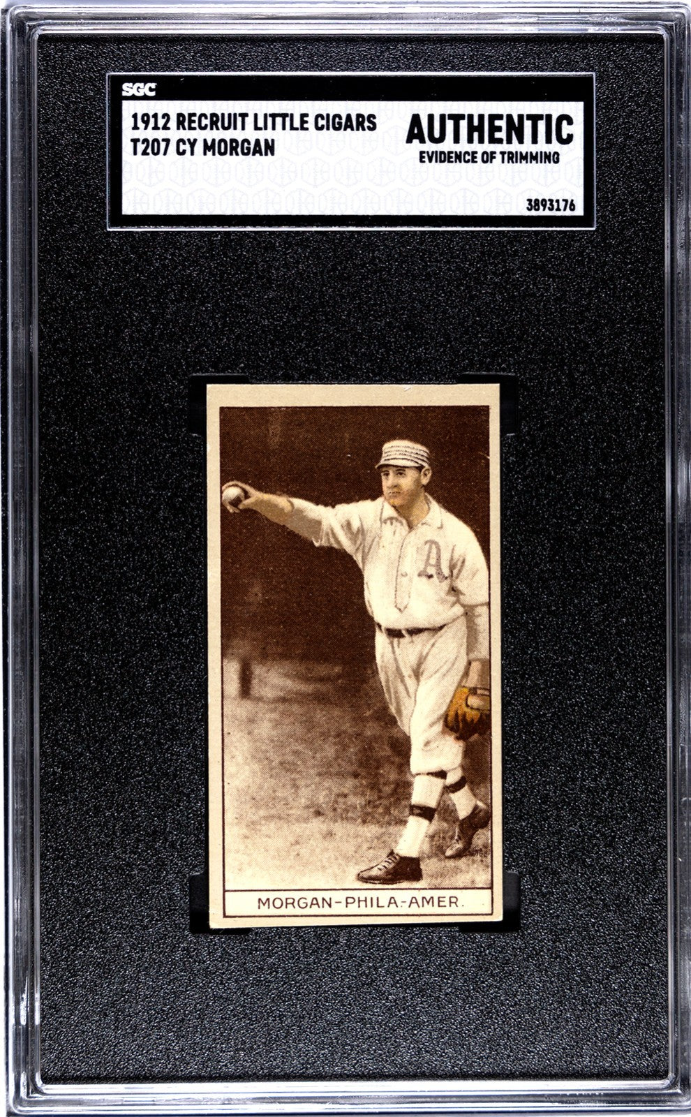 1912 Recruit Little Cigars T207 Cy Morgan SGC Authentic0