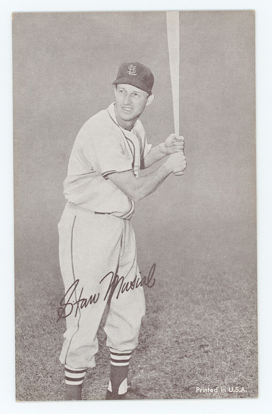 1962 Stan Musial Exhibit Card. HOF St. Louis Cardinals.