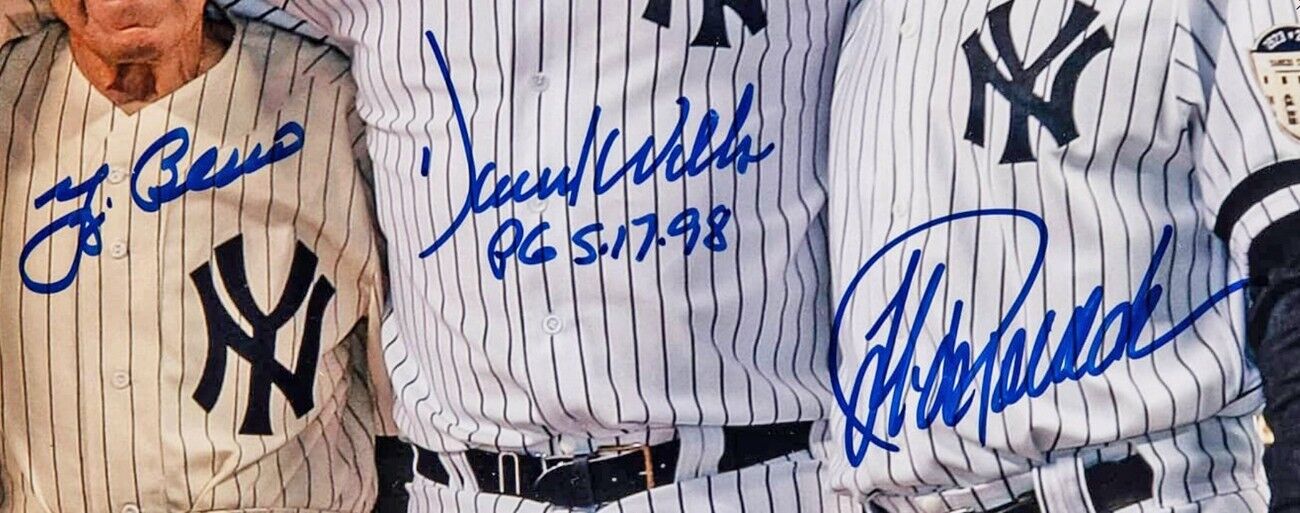 NY Yankees Perfect Game Battery Mates Signed & Inscribed Photo. Auto MLB Steiner