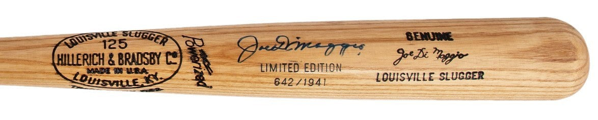 Joe DiMaggio Signed Bat, Louisville Slugger. 1941 Limited Edition. JSA2