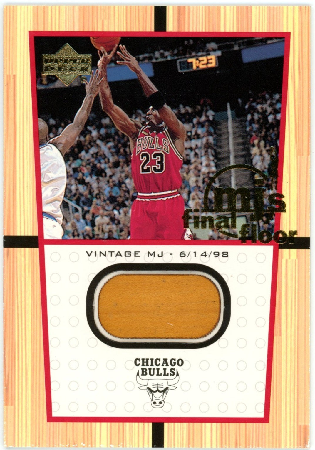 Michael Jordan 2000 Upper Deck Final Floor Game Used 1998 Finals Card.