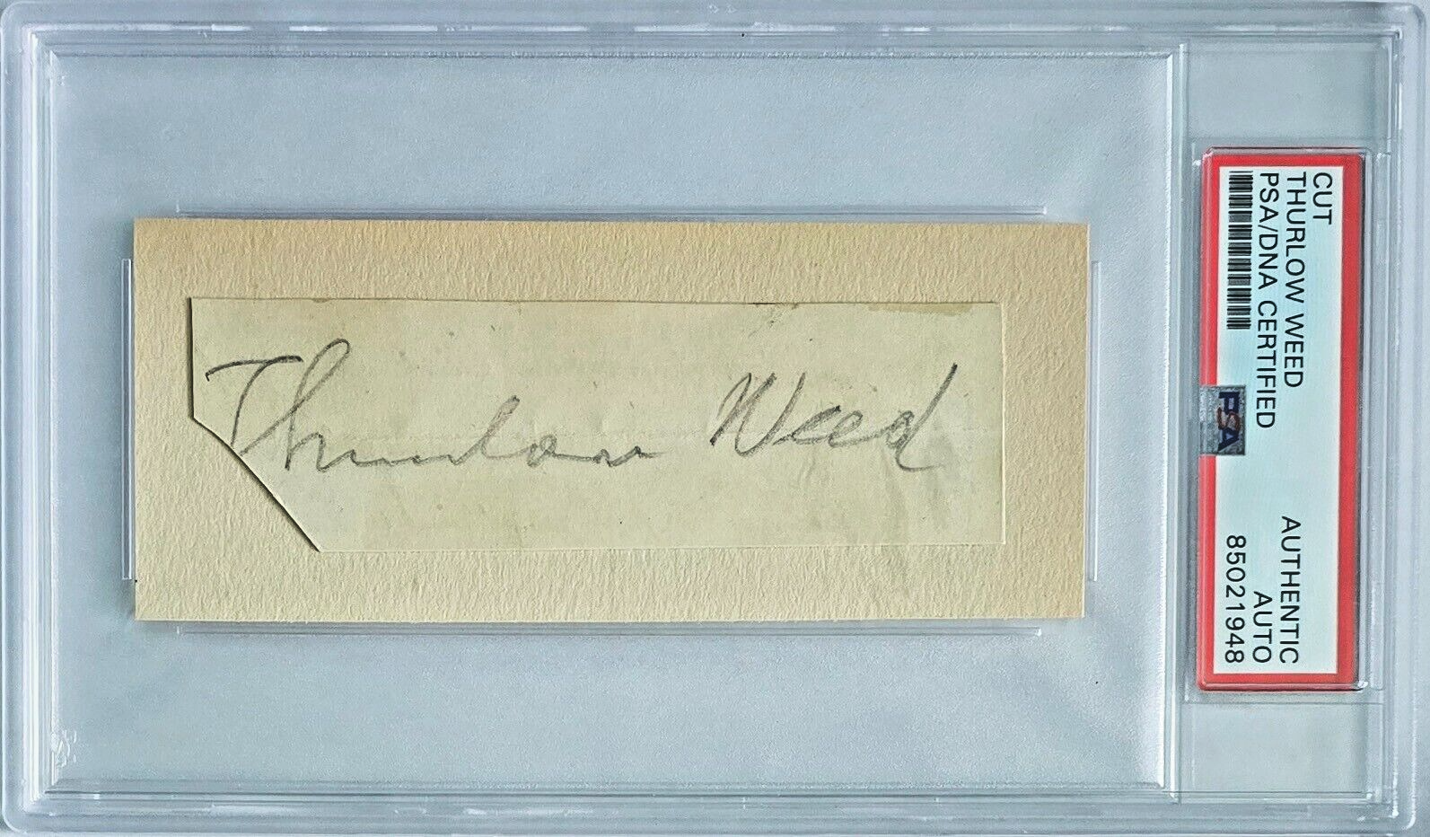 Thurlow Weed Signature. PSA/DNA
