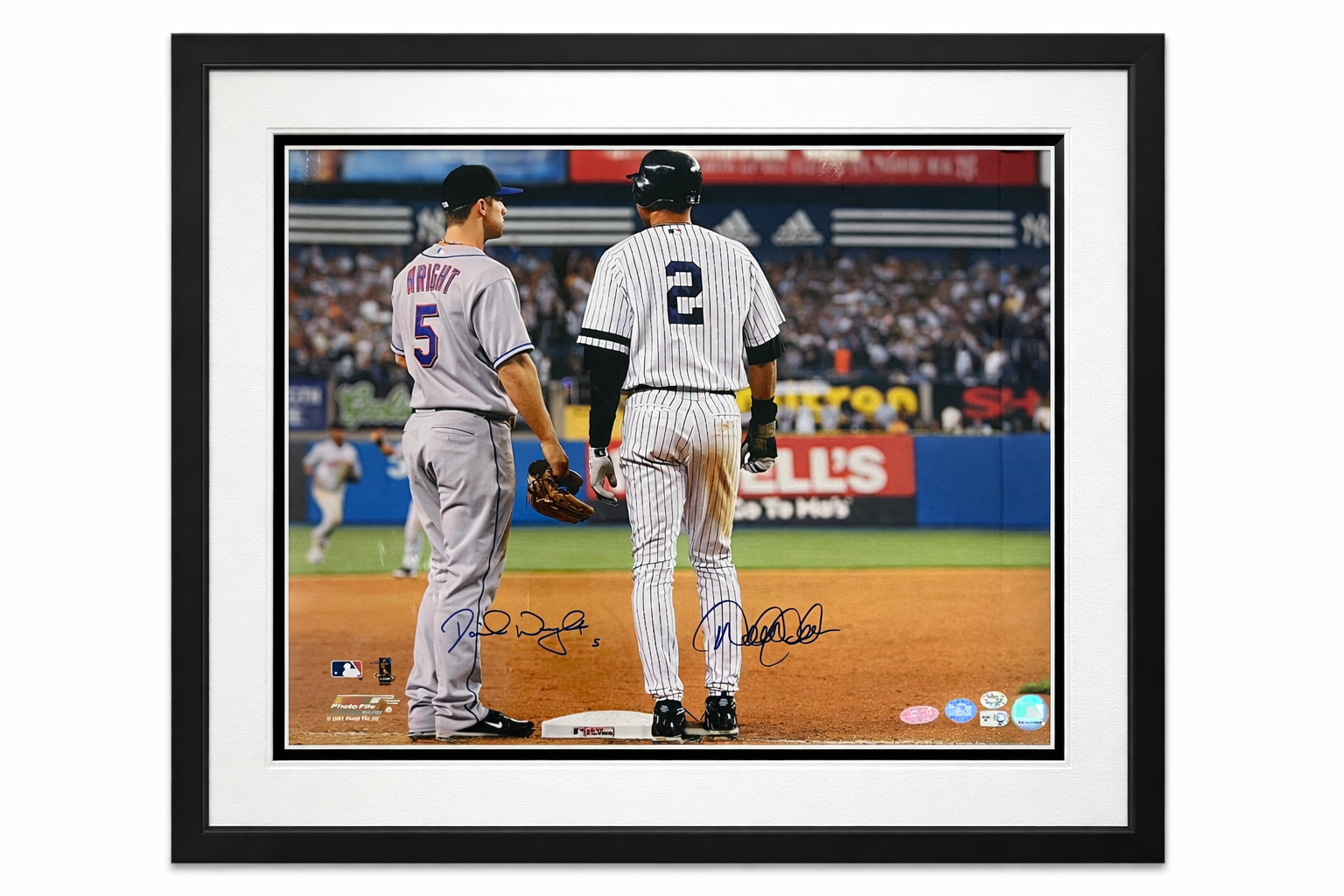 Derek Jeter and David Wright Dual Signed 16x20 Photo. Steiner MLB0