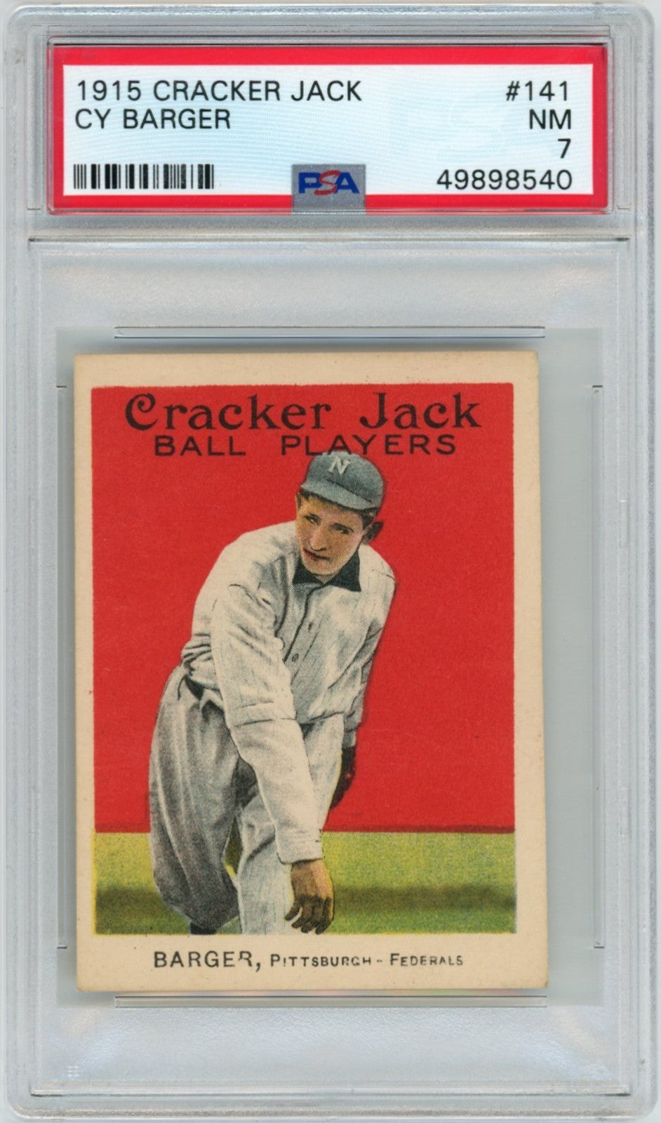1915 Cracker Jack Cy Barger PSA 70
