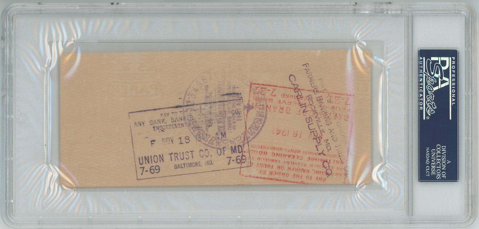 Walter Johnson Signed 1941 Check with Impeccable Signature. PSA2