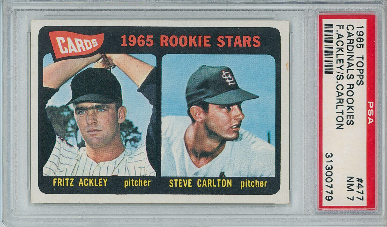 1965 Topps Steve Carlton Rookie. St. Louis Cardinals Fritz Ackley.