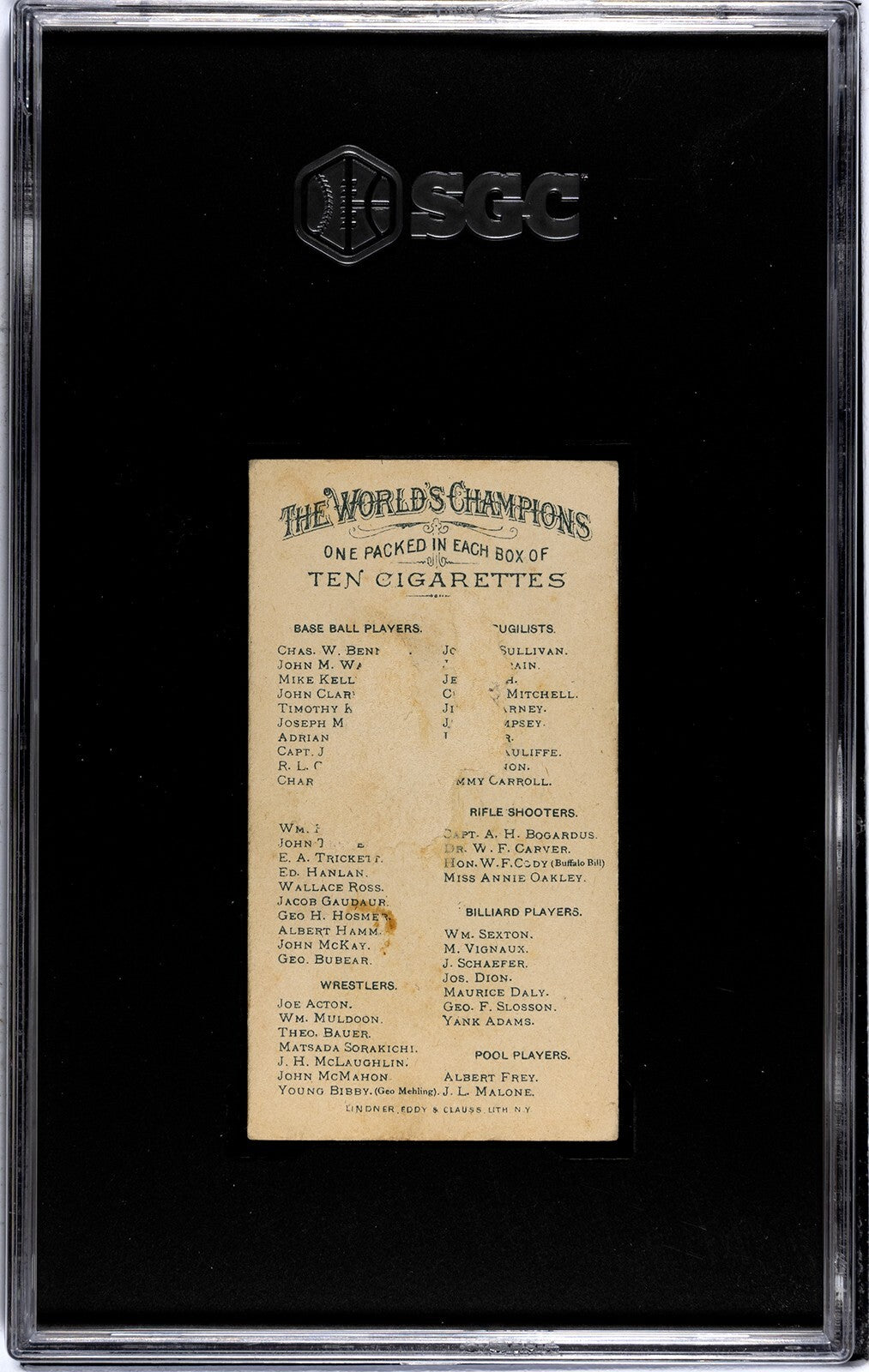 1887 N28 Allen Ginter Adrian Cap Anson Baseball. SGC 1.1