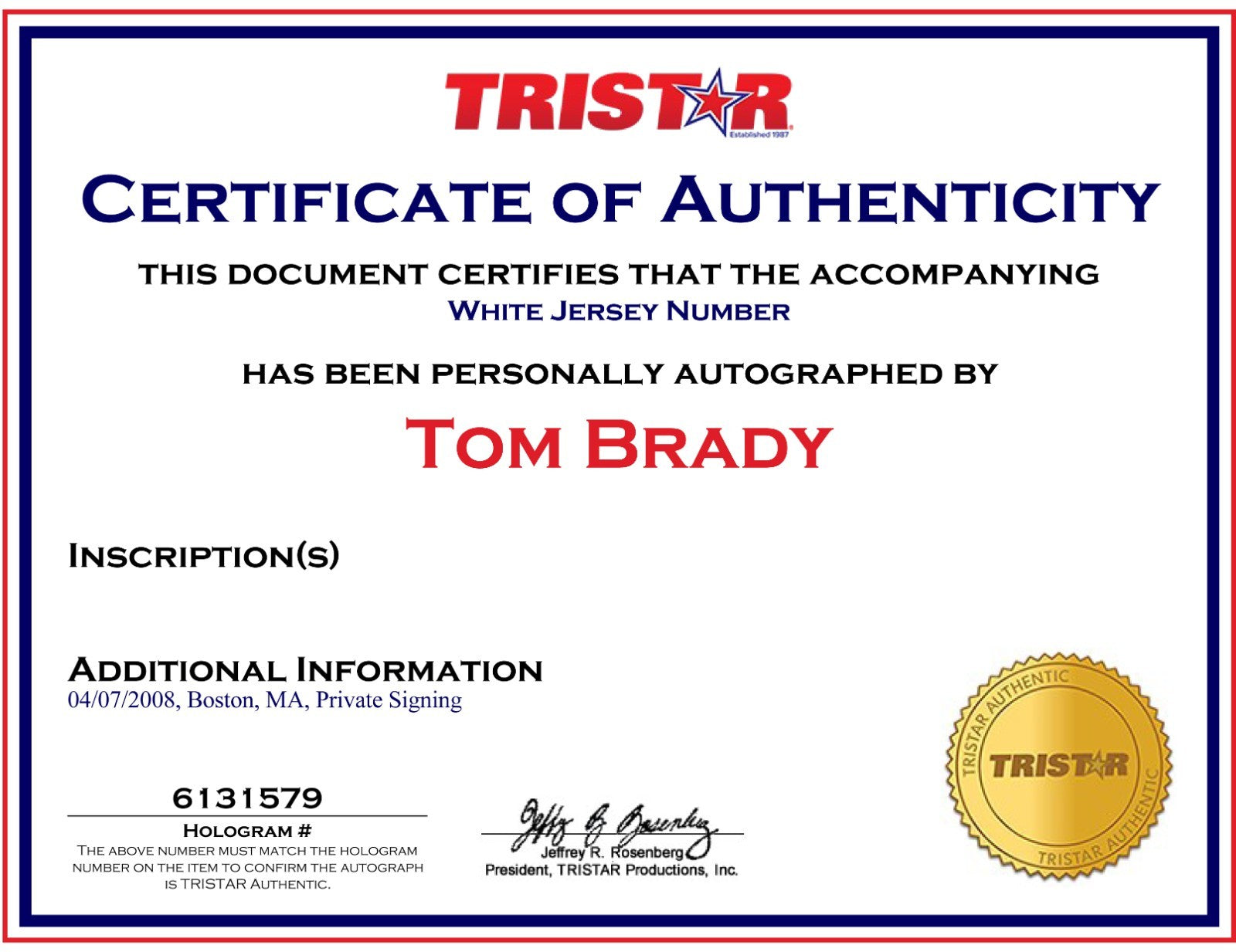 Tom Brady Signed New England Patriots Jersey, Custom Frame. Tristar, Mounted Mem3