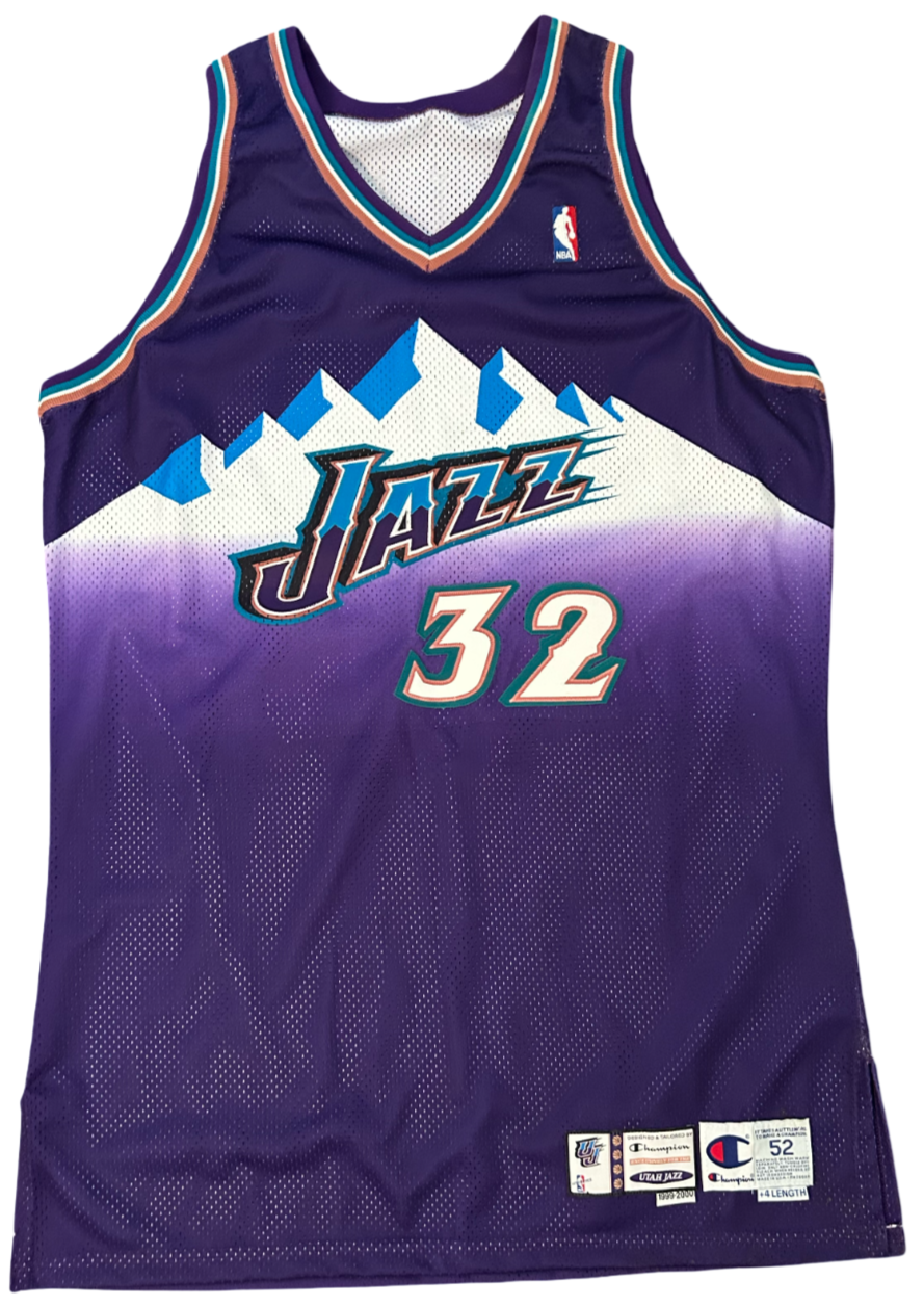 Karl Malone Signed Jersey, Utah Jazz Pro Cut, Champion 52. UDA Upper Deck2