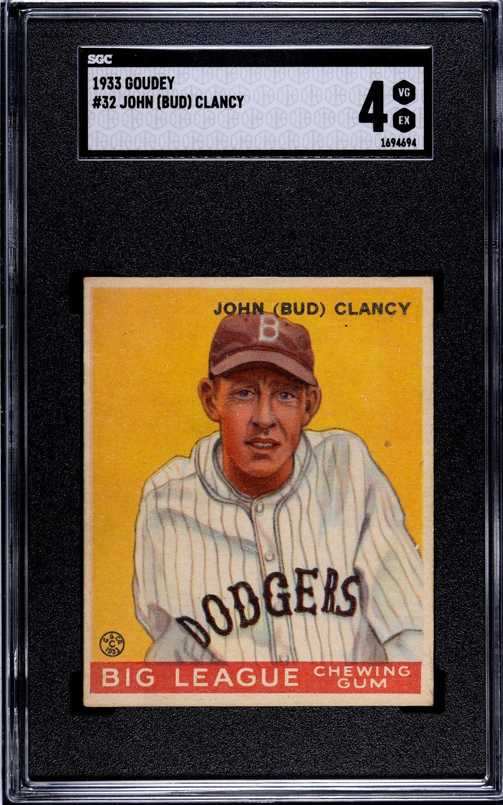 1933 Goudey John (Bud) Clancy