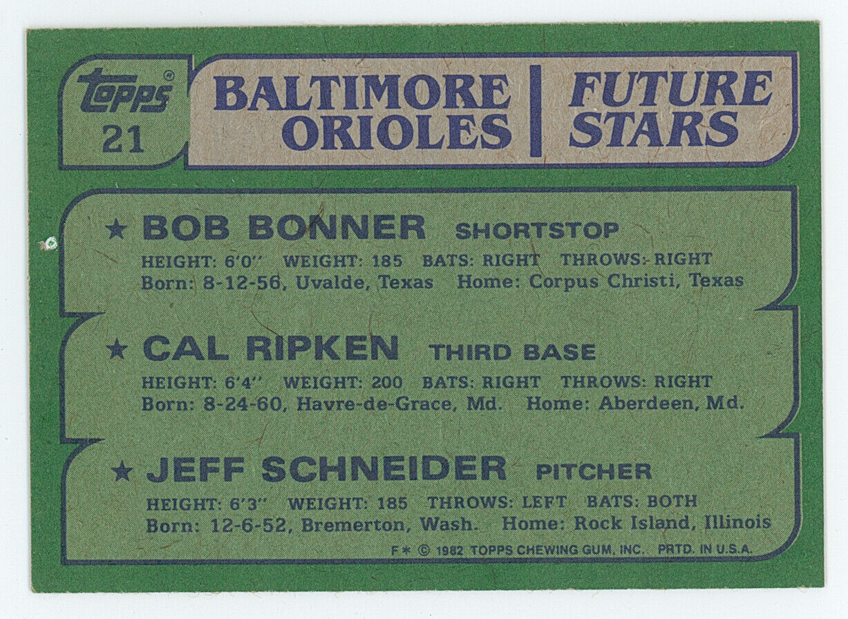 1982 Topps Cal Ripken Rookie.