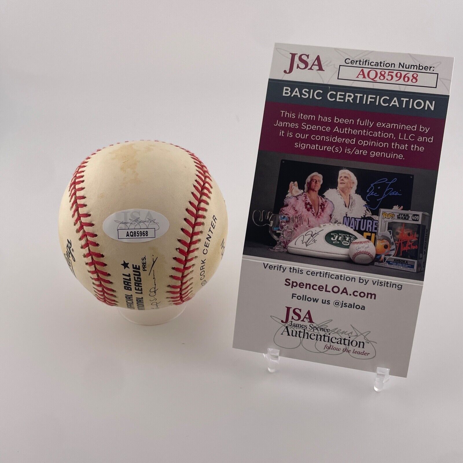 Enos Slaughter Signed Inscribed Baseball. HOF 85. JSA.