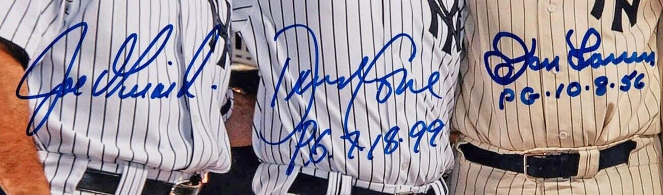NY Yankees Perfect Game Battery Mates Signed & Inscribed Photo. Auto MLB Steiner