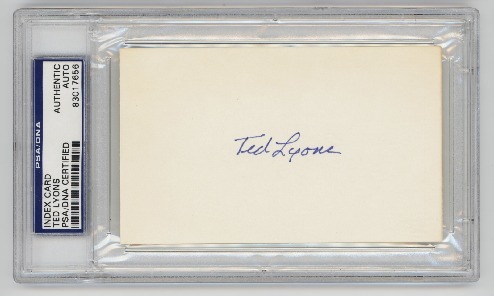 Ted Lyons Signed Index Card. PSA. Chicago White Sox Hall of Famer0