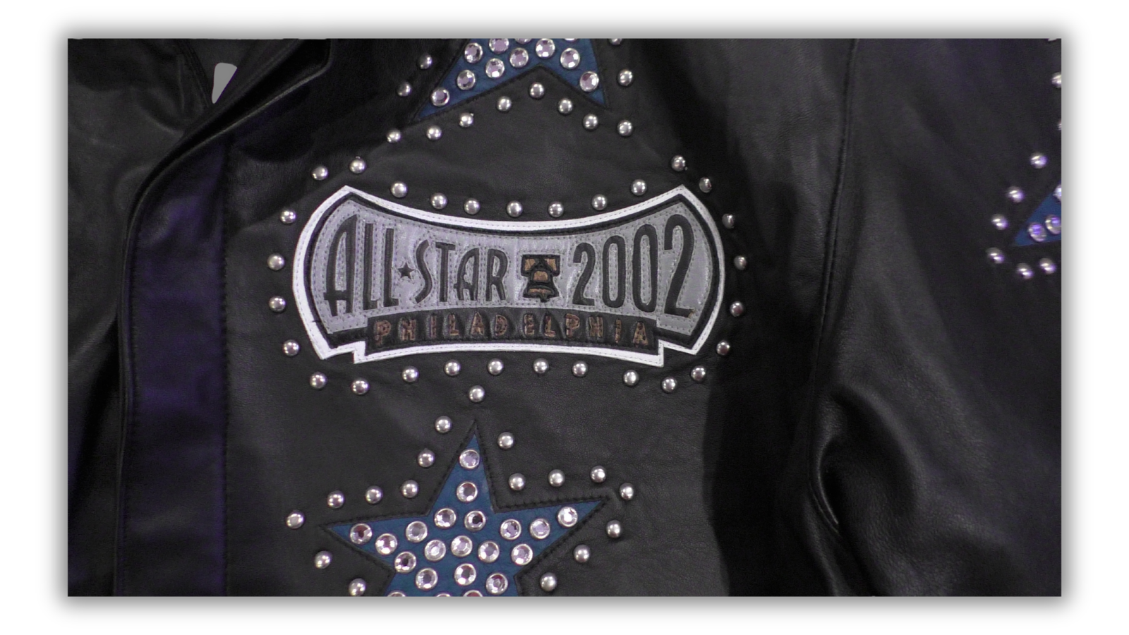 Jeff Hamilton NBA All-Star Leather Jacket, Rhinestones Studs. Embroidered Logos1