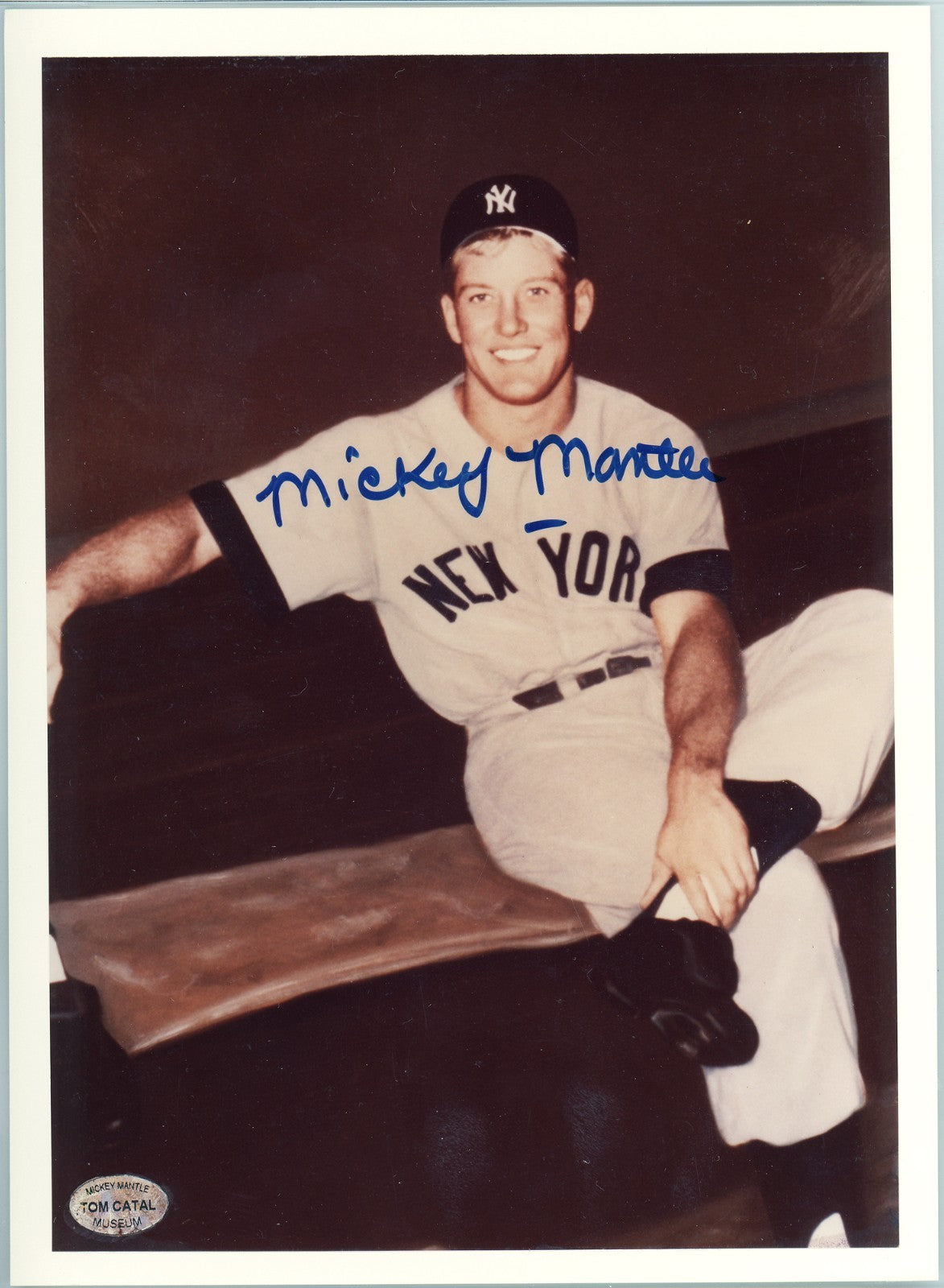 Mickey Mantle Signed Photo, Rookie Signature Style. Gem Mint 10 PSA1