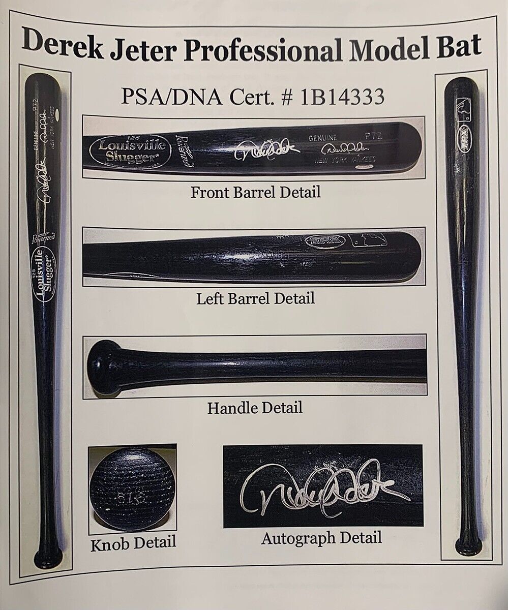 2009 Derek Jeter Game Used & Signed Bat, World Series Season. Steiner PSA GU 8.5