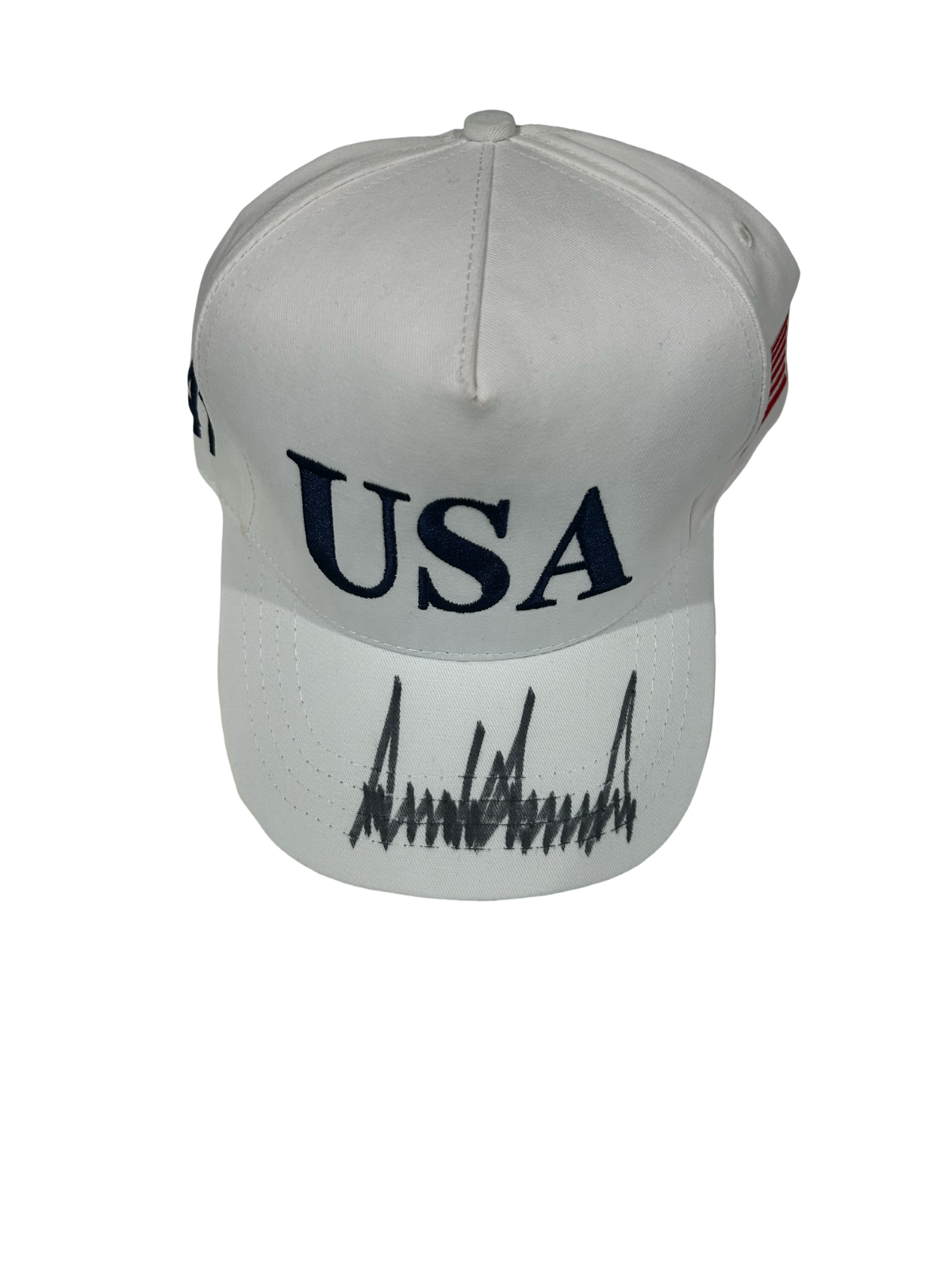 President Donald Trump Signed USA Hat, Full Name. PSA0