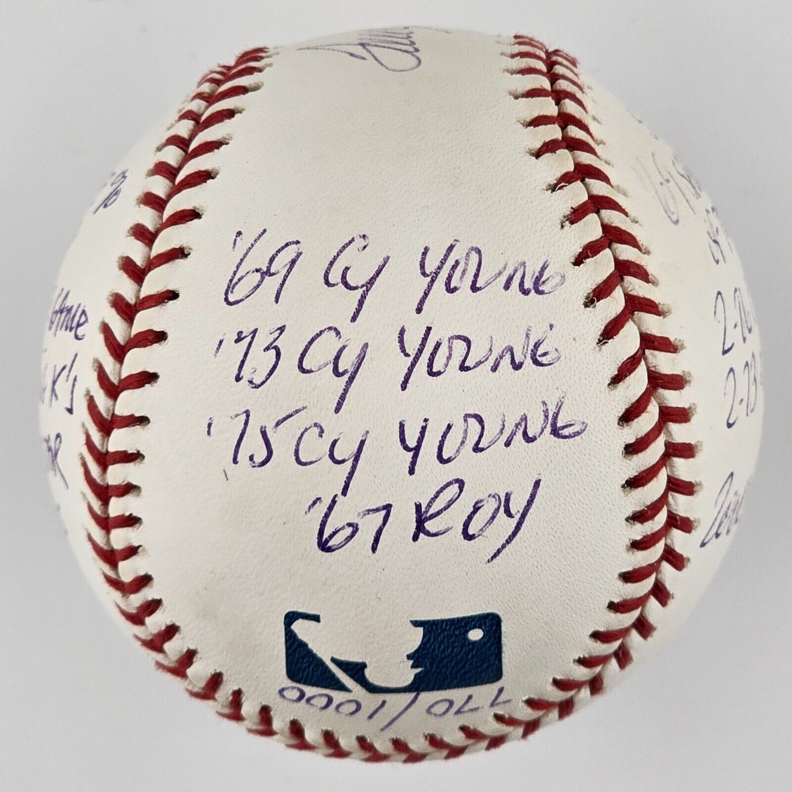 Tom Seaver Signed & Stats Inscribed Baseball. Limited Edition