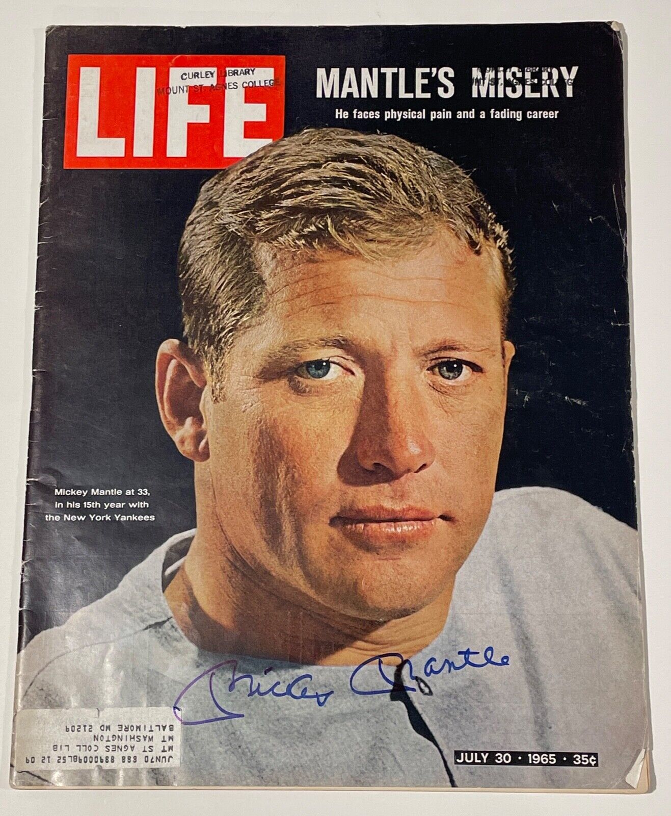 Mickey Mantle Signed Life "Mantle&