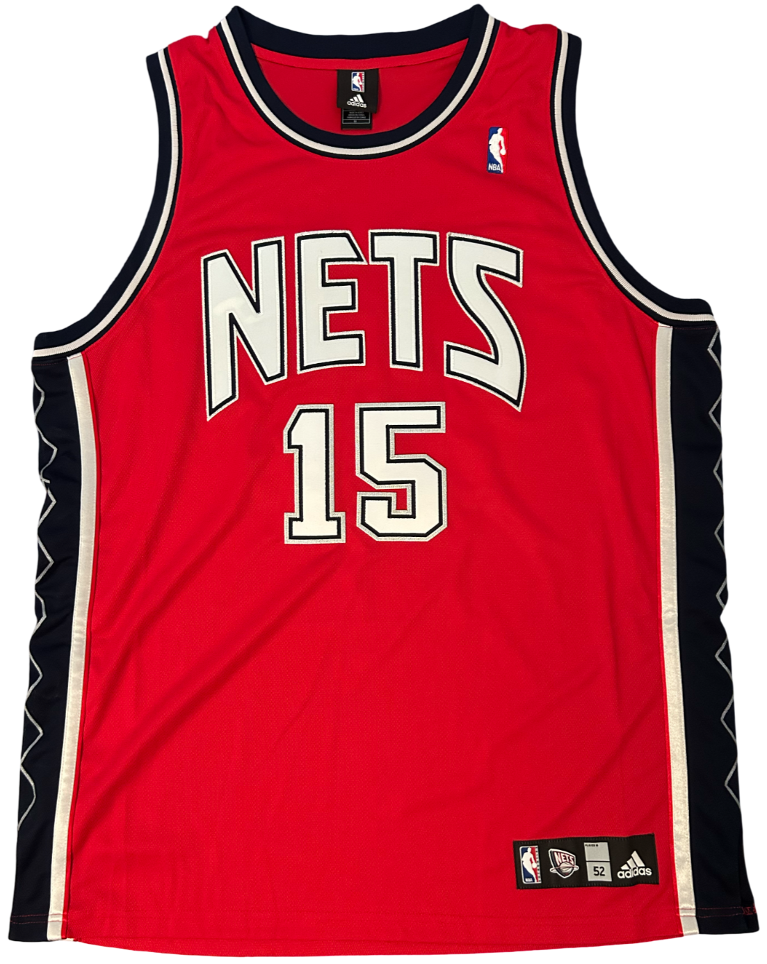 Vince Carter Signed Jersey, Authentic Adidas. NJ Nets Red. Large. JSA2