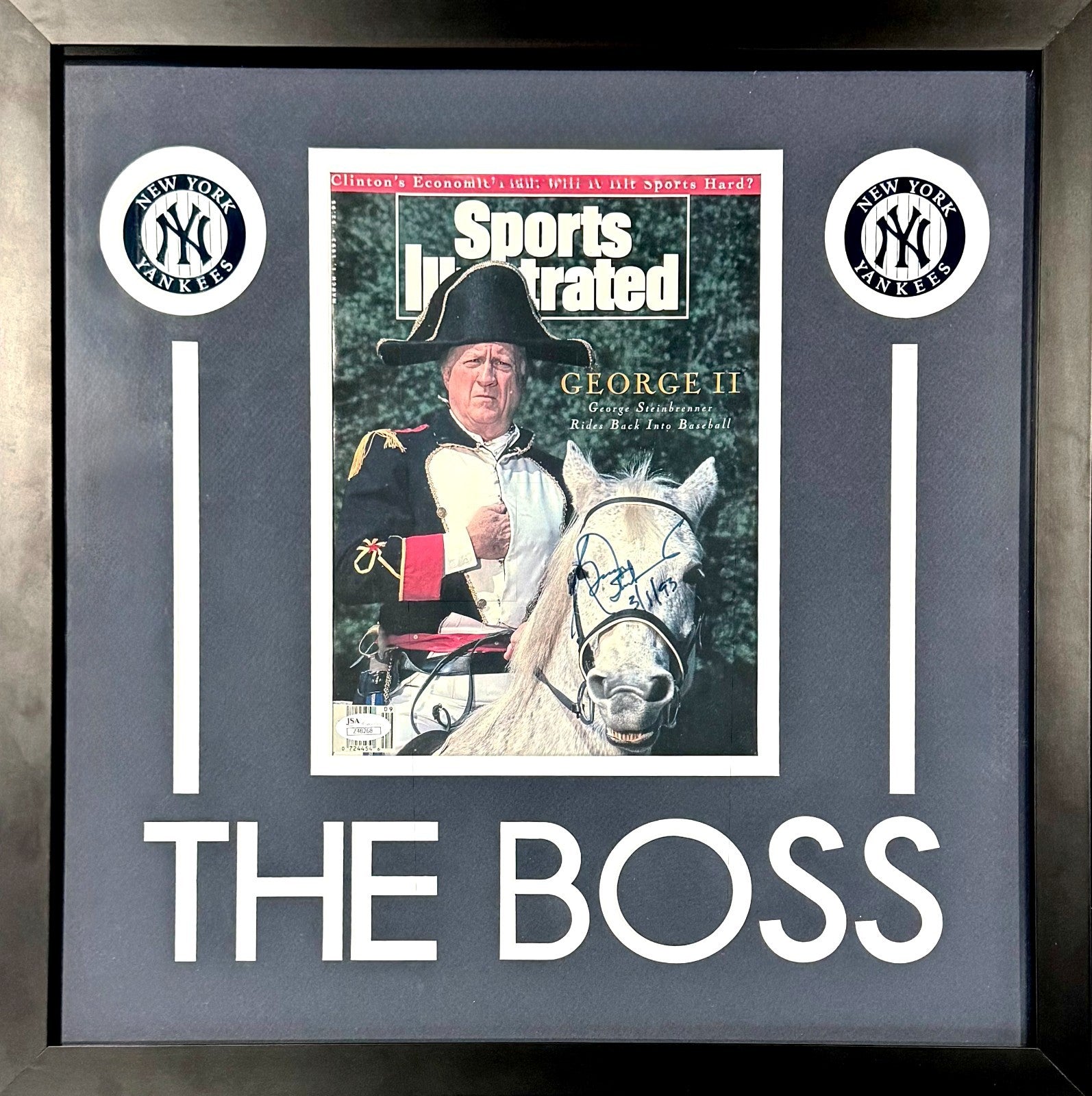 George Steinbrenner Signed & "3/1/93" Inscribed Sports Illustrated Cover. JSA0