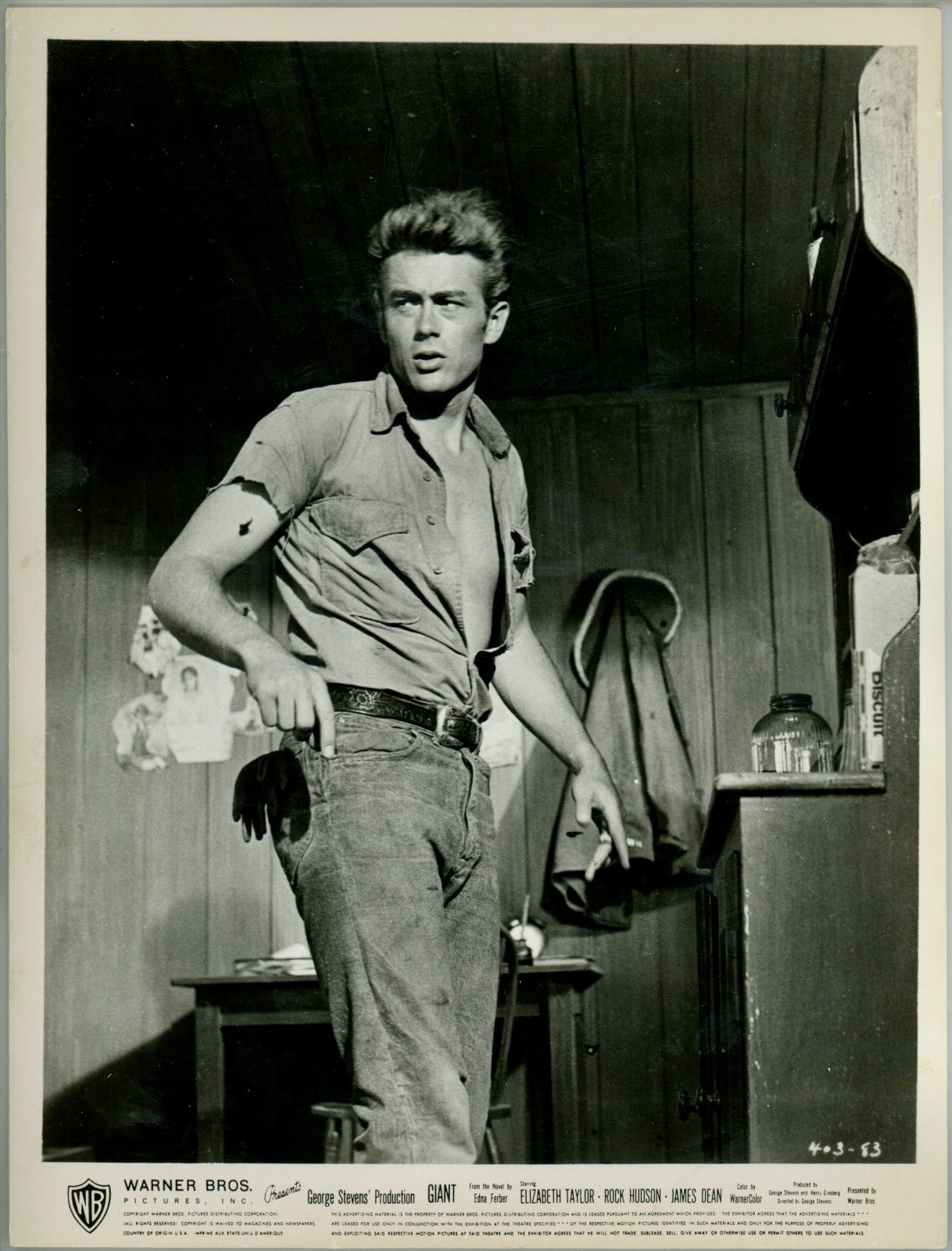 1956 James Dean, Giant. Warner Bros. Original Photo PSA Type 3.2