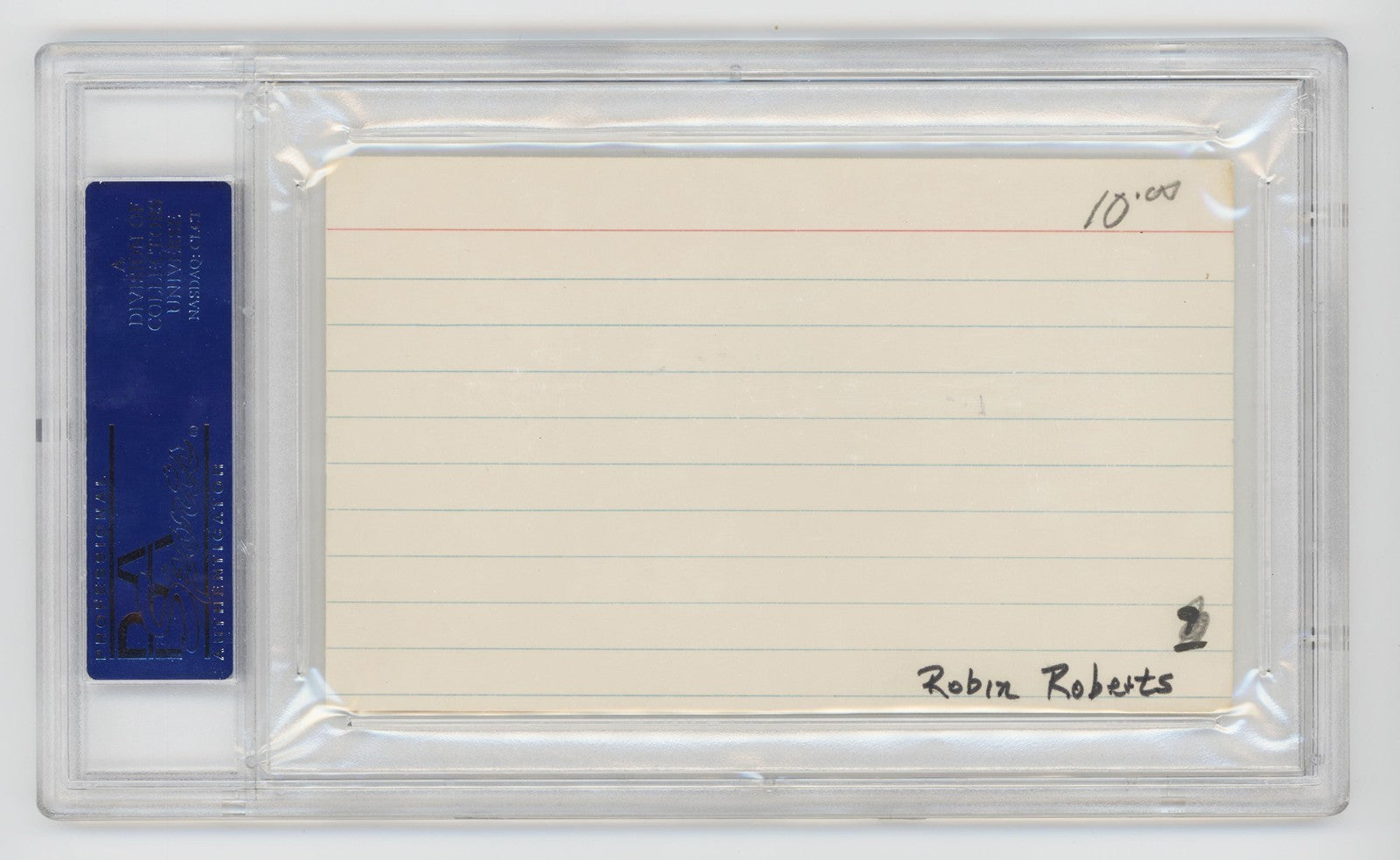 Robin Roberts Signed Index Card. PSA. Philadelphia Phillies Hall of Famer1