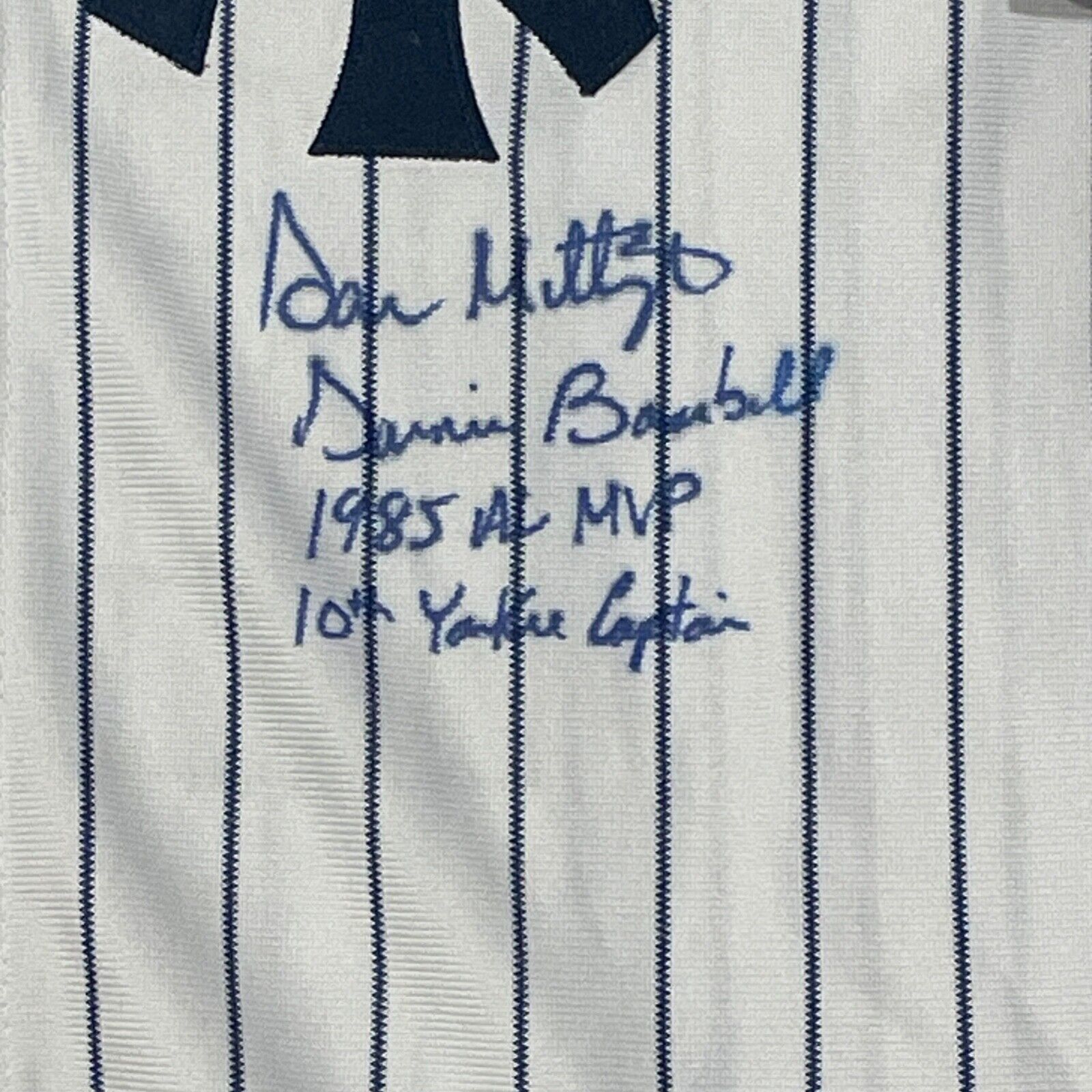 Don Mattingly Signed Inscribed Mitchell&Ness NY Yankees Jersey. JSA