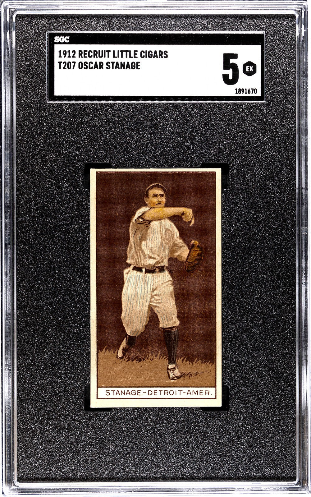 1912 Recruit Little Cigars T207 Oscar Stanage SGC 50