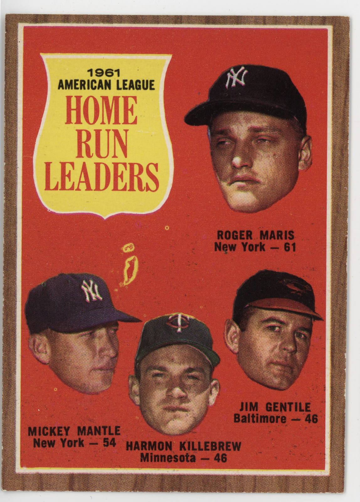 1961 American League Home Run Leaders 1962 Topps.