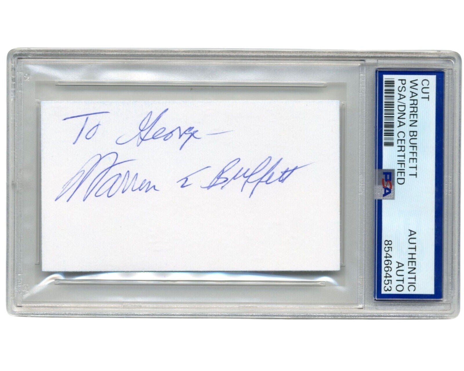 Rare Warren Buffett Autograph, Signed. Investment. PSA Certified.0