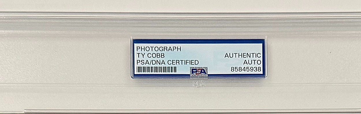 Ty Cobb Signed Photograph. Rare 8x10 Action Photo, Auto PSA5
