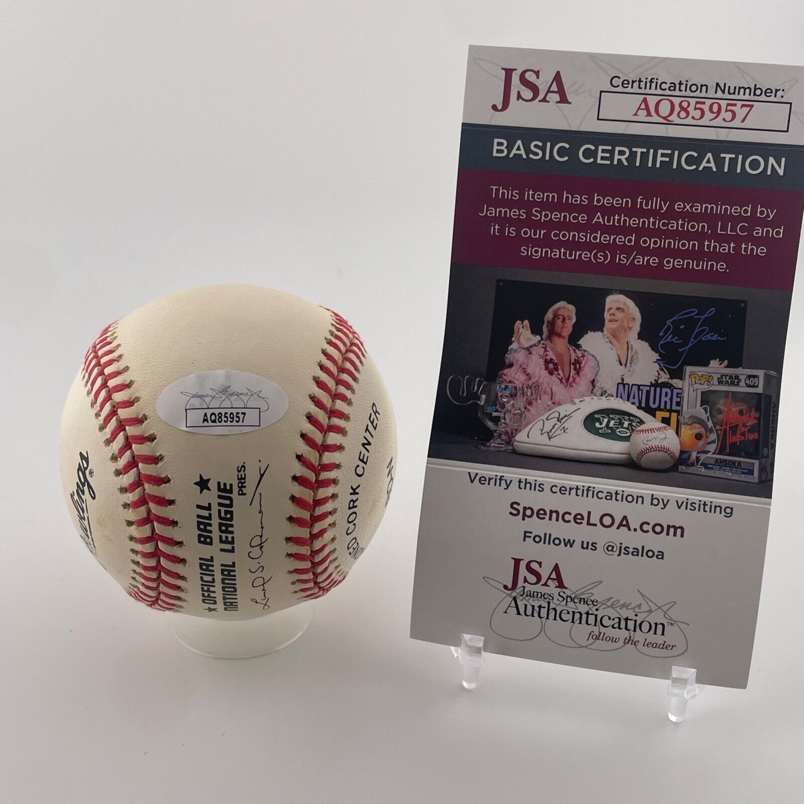Warren Spahn Signed Inscribed Baseball. &